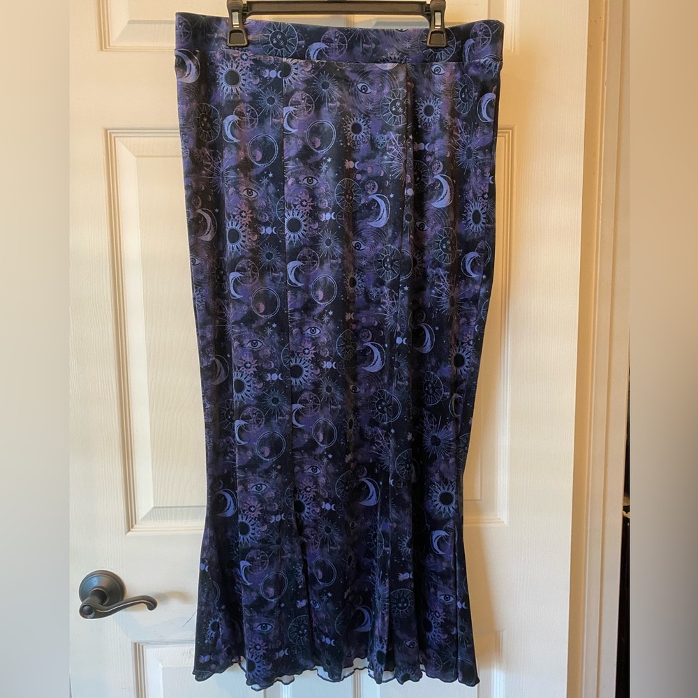 Hot Topic Dark Purple Celestial mermaid Maxi Skirt
